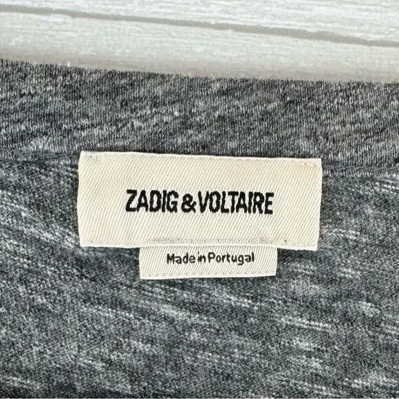 Zadig & Voltaire Willy Chine Love rhinestone Long Sleeve Top - Picture 6 of 8